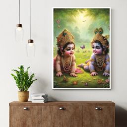 baby krishna Digital Reprint 19 inch x 13 inch Painting-image-81