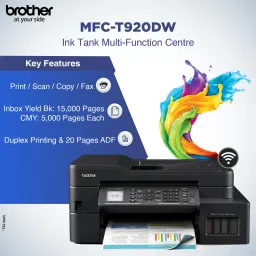brother MFC-T920DW Multi-function WiFi Color Ink Tank Printer image 3