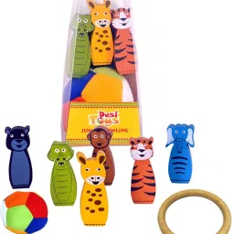 Bowling Game for Kids-Jungle Animal Themed-Multicolor-6 Pins & 1 Soft Ball-picture-25