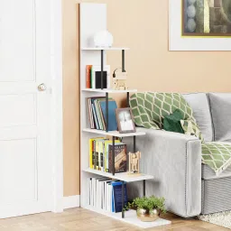 MRM-015 White Multipurpose Shelf Engineered Wood Open Book Shelf-image-37