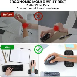 mil9us Memory Foam Mouse Wrist Rest Pad, Mouse Pad with Wrist Rest, Mouse Pad Memory Foam, PU Leather Mouse Wrist Rest image 5