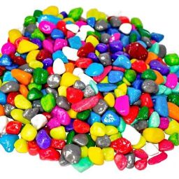 Colored Marble Pebble Stones For Plant Pots Garden Home Decoration- Multi, 450gm Polished, Regular Angular, Asymmetrical Marble Pebbles-image-15