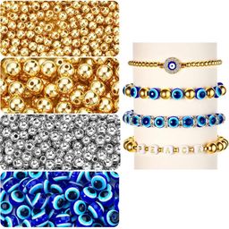 qroof Evil Eye Beads Kit , Spacer Bead , DIY Craft Jewelry Making (Gold )-picture-27