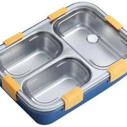 Sealed Leak Proof Stainless Steel Lunch Box For Kid's & Adult office Men & Women 3 Containers Lunch Box-image-10