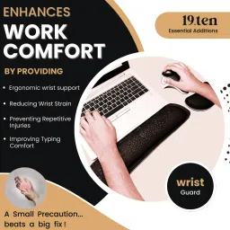 19.ten ERGOREST Antimicrobial Spandex Fused on High Density Open Cell Foam Keyboard, Mouse, Laptop and Gaming Wrist Rest image 4