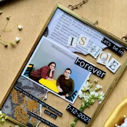 Golden Glass Photo Frame 5x7inch Picture Frame with 2Sides Glass For Decoration 7 inch Wall Mounted Photo Frame-image-57