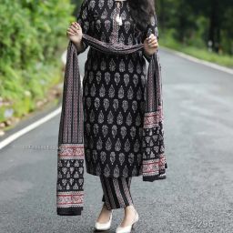 Women Viscose Rayon Kurta Churidar Dupatta Set-image-85