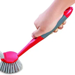 Dual Action Sink and Dish Brush (Red and Grey) Plastic Wet Brush-image-30