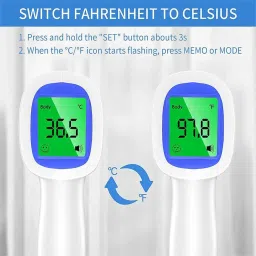 DR VAKU Digital Thermometer For Fever Non-Contact Laser Infrared Forehead Thermometer Temperature Gun Accurate Reading with Large Display Battery Included Thermometer image 3