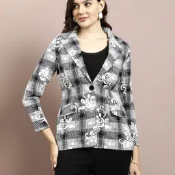 Women Self Design Tuxedo Style Casual Blazer-image-51