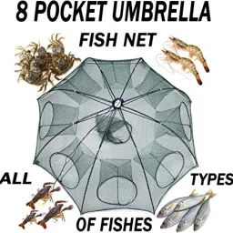 8 POCKET UMBRELLA FISHING NET GAP 6mm HEIGHT 1.3f CURVE 4f R 8.6f POCKET R 1.8f Fishing Net-image-9