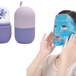 Cold Hot Face Gel Mask & Ice Roller Set for Women & MenFace Shaping Mask-24
