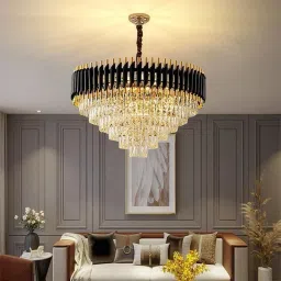Black K-9 Crystal Pendant Aluminum (500MM) Chandelier Ceiling Lamp-image-24