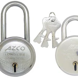 Long 65MM-65MM-8 Levers, Double Lock with Silver Chrome Finish (combo Offer) 2 Padlock-image-49