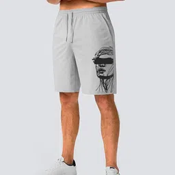 hotfits Printed Men Grey Basic Shorts-picture-5