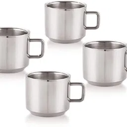 Pack of 4 Stainless Steel Double wall Tea/ coffee ( 60ml )-16