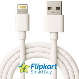 Flipkart SmartBuy Lightning Cable 2.4 A 1 m Cotton Braided Original Quality 12W Usb to iphone cable Charging Data Cable, Replacement for Apple usb type a to lightning cable | Replacement for Apple Carplay Cable-image-4