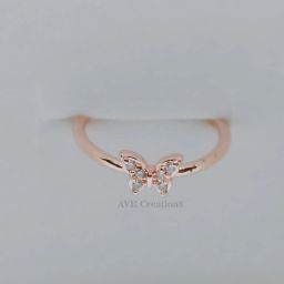 Dainty Butterfly Diamond Cluster Ring Silver Ring-image-20