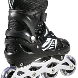 dolbycreation Inline Skates with Sparkle Adjustable, Front Light up Wheels In-line Skates - Size 7 UK image 2