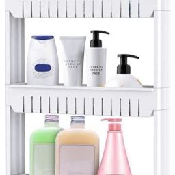 5 Tier Slim Multipurpose Storage Rack Plastic Kitchen Trolley-image-64