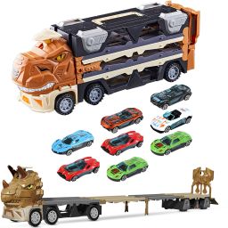 Dinasour Track Racing Car Truck with Ejection Race Track Large Truck Folding Toy-image-43