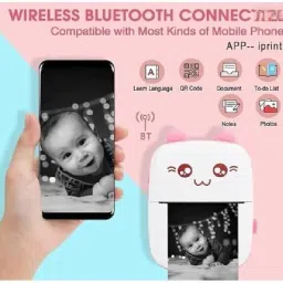 MVC ENTERPRISE Mini Bluetooth Thermal Printer, Portable Label Printer Thermal Printer Bluetooth Thermal Printer image 3