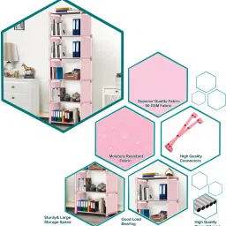 zooper Plastic 6 Shelf Book Organizer Plastic Open Book Shelf image 3