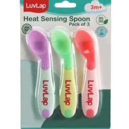 Heat Sensing Baby Spoon Set of 3, BPA Free Material with Food Grade Heat Sensing tip, Self Feeding Utensil, Baby Weaning Spoon for Kids 3 Months+- plastic-image-51