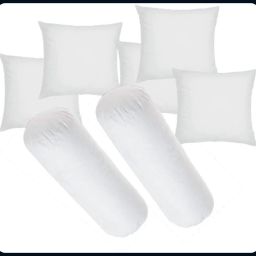 Combo Set Of 2 Bolster & 5 Microfibre Solid Cushion Pack of 7-image-41