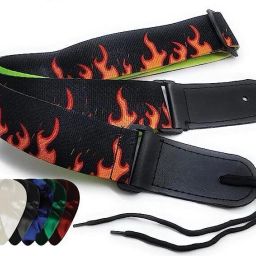 Adjustable Guitar Strap Belt with 5 Picks for Acoustic/Electric/Bass Guitars Polyester, Nylon Strap-22