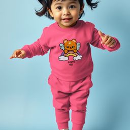 YK X Trampoline Kids Embroidered Fleece Sweatshirt With Joggers-image-25