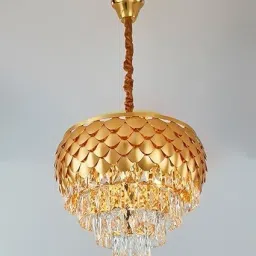 crystal Gold polish metal 400mm Pineapple chandelier hanging ceiling jhoomer Chandelier Ceiling Lamp-image-43