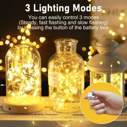 trust ware 20 LEDs 2 m Yellow Flickering, Steady String Rice Lights image 2