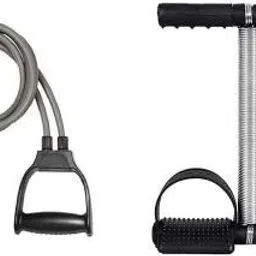 Combo of Tummy Trimmer, Toning Tube (Grey) for Stretching Toning Exercising Workout itness Equipment at Home Gym Kit Fitness Accessory Kit Kit-image-87