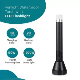 idoleshop Lithium Battery Long Range Led torch Light with Rechargeable Battery and 2 modes With 2000 mAh Battery Torch image 2