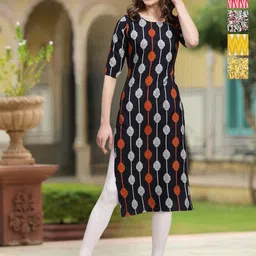 moda rapido Pack of 5 Women Printed Crepe A-line Kurta-picture-0