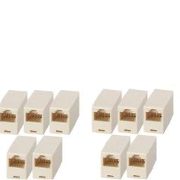 LipiWorld RJ45 8P8C Female to Female Network LAN Cable Coupler Jointer Adapter Connector Extender (10 PCS) Lan Adapter-43