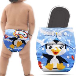 A Plus Printed Cloth Diaper With Bamboo Charcoal inserts for Babies Reusable - L-image-67