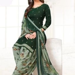 Unstitched Crepe Salwar Suit Material Printed-image-96