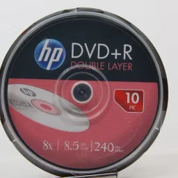 HP DVD Recordable DRDLA00071 Pack of 10 Disc Cake Box Spindle Speed 8x 8.5 GB-45