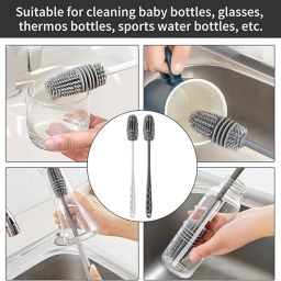 Silicon Brush for Water Bottles Flask Long Handle Bottle Cleaning Brush6063-image-74