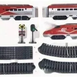 Bullet Train Set with Light and Sound & Track High Speed Bullet Train with Long Track Flyover & Track Plastic Signal-10