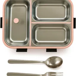 Leak Proof Stainless Steel Lunch Box with Spoon & Fork, BPA-Free Tiffin 3 Containers Lunch Box-31
