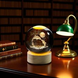 3D Crystal Ball Table Lamp with Wooden Base Table Lamp-image-98