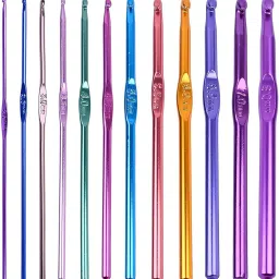 12 pc Aluminum Crochet Hooks Knitting Needles Set-image-33