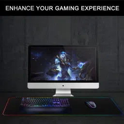 RUDRAKSH RGB Keyboard Mouse Pad with 11 Lighting Modes 7 LED Colors Non Slip Base Mousepad image 5