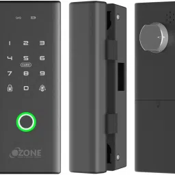 OZONE Smart Internal Door Lock for Glass Doors with 4-way Access Mobile App, Fingerprint, Password and RFID Card | Black Smart Door Lock image 4