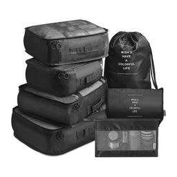 HOUSE OF QUIRK Black 7 Pieces Lightweight Travel Organizer Packing Cubes-image-73