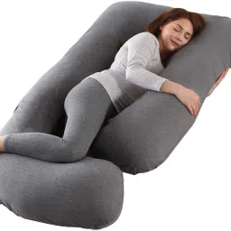 Cotton J Shape pregnancy pillows for sleeping for pregnant women for good sleep Polyester Fibre Solid Pregnancy Pillow Pack of 1-image-30