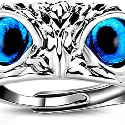 Silver Owl Ring Cat Eyes Animal Charm Rings for Men Women Ring Adjustable Stainless Steel Ring-image-73